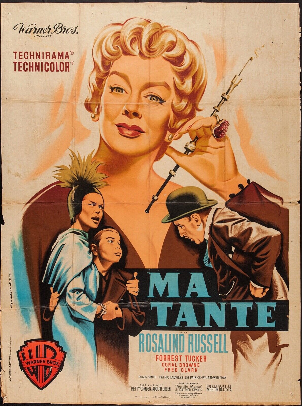 MA TANTE, ROSALIND RUSSELL, 1958, REPRO AFFICHE CINEMA VINTAGE, HQ