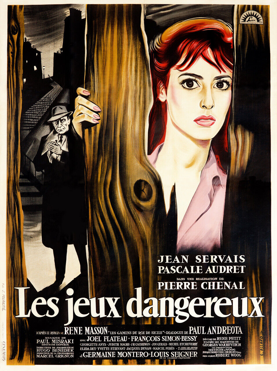 DANGEROUS GAMES, JEAN SERVAIS, REPRO VINTAGE CINEMA POSTER, HQ