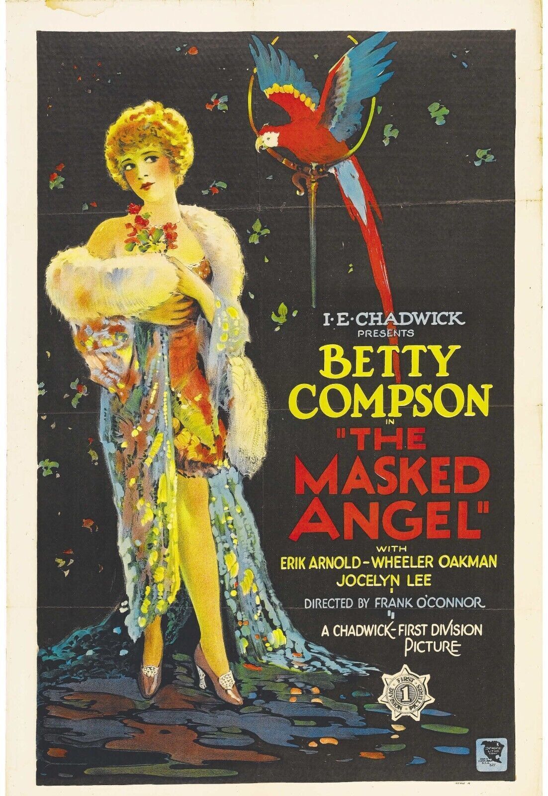 THE MASKED ANGEL,  BETTY COMPSON, 1928 repro affiche cinéma HQ