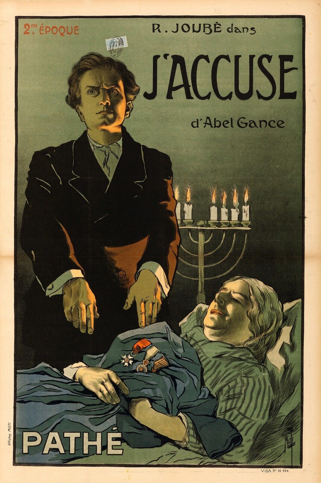 J'ACCUSE, SEVERIN MARS, D'ABEL GANCE, REPRO AFFICHE DE CINEMA VINTAGE