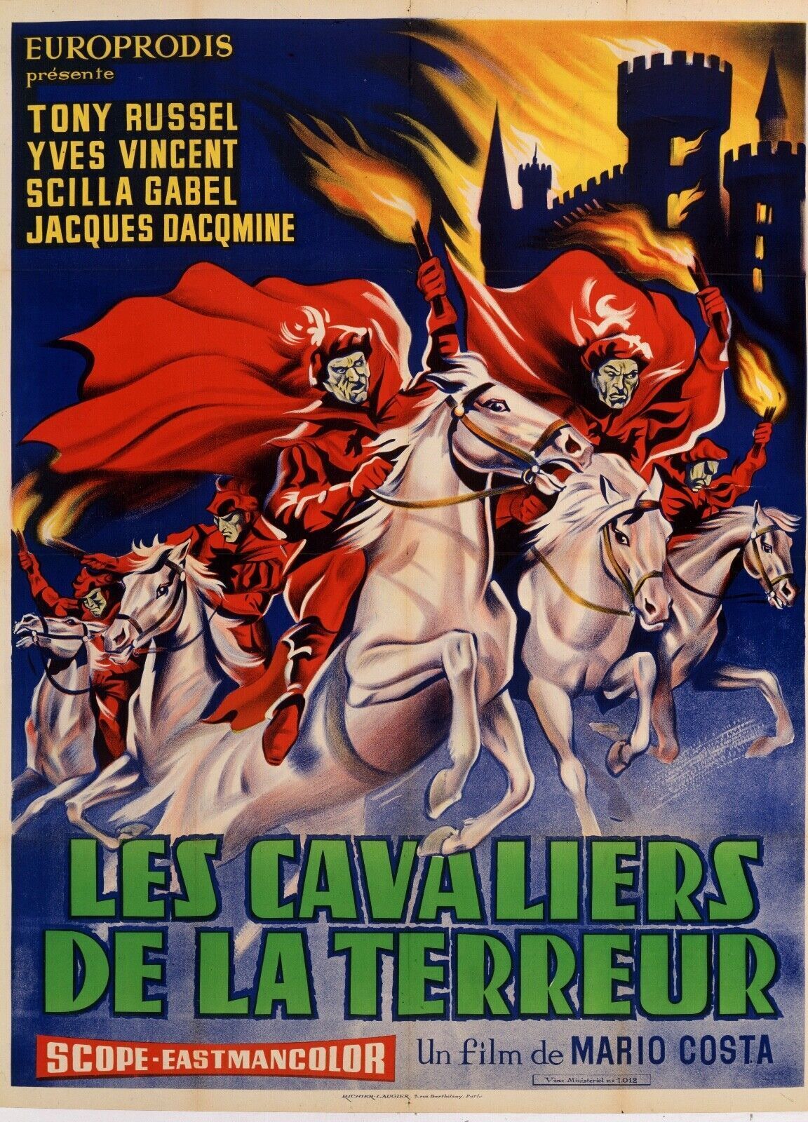 LES CAVALIERS DE LA TERREUR, TONY RUSSEL, 1964, REPRO AFFICHE CINEMA VINTAGE, HQ