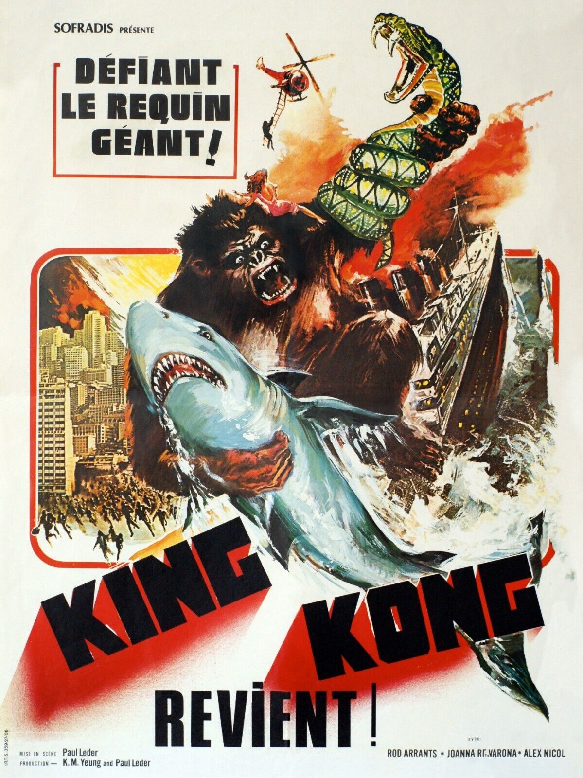 KING KONG REVIENT - AFFICHE CINEMA VINTAGE HQ