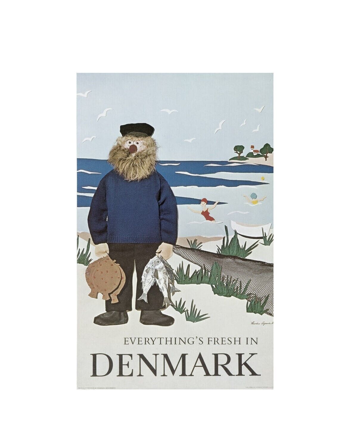 DENMARK, REPRO TRAVEL ADVERTISING POSTER, VINTAGE, HQ