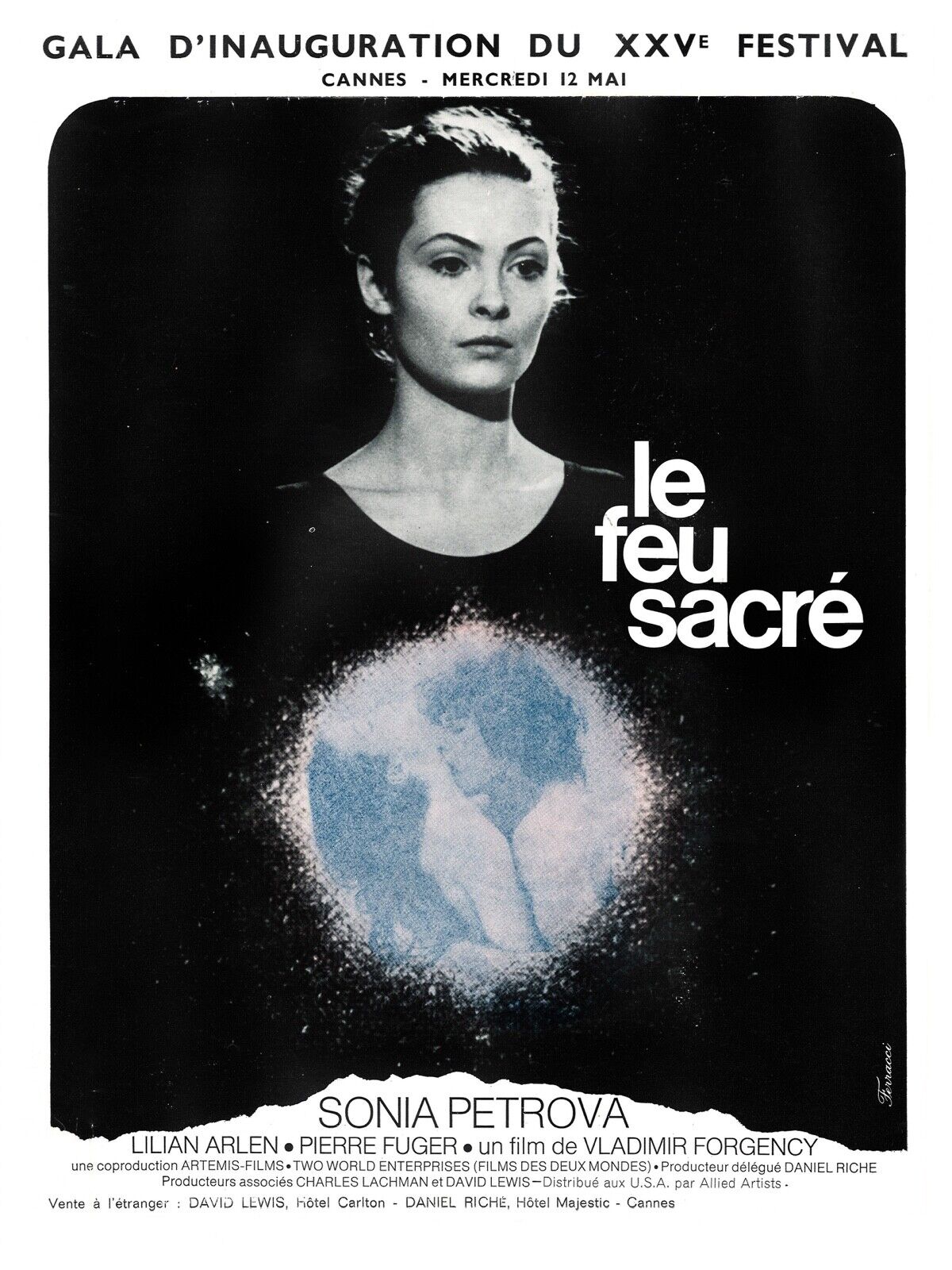 LE FEU SACRÉ, SONIA PETROVA, 1971, REPRO AFFICHE CINEMA VINTAGE, HQ
