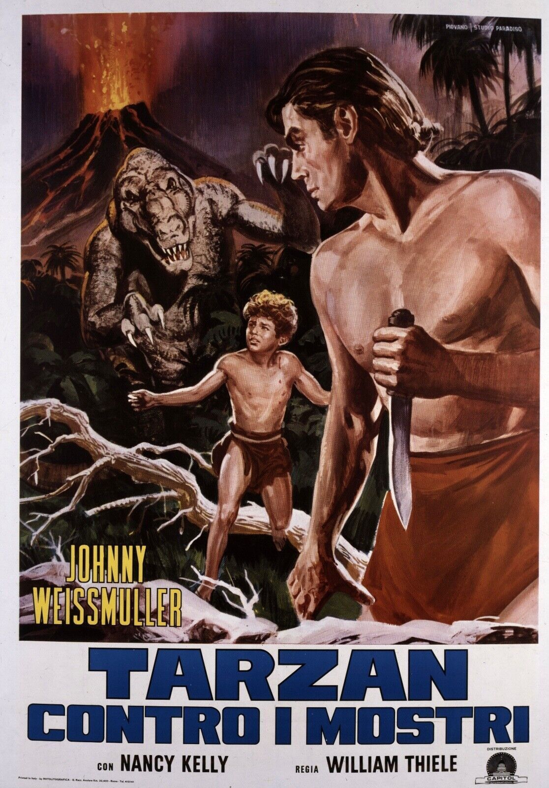 THE MYSTERY OF TARZAN, JOHNNY WEISSMULLER, 1943, REPRO VINTAGE HQ CINEMA POSTER