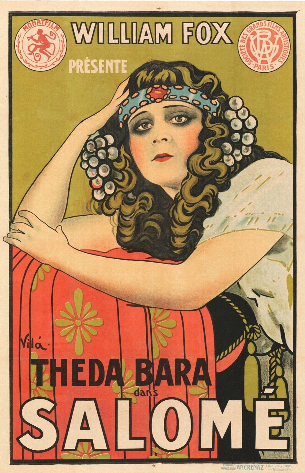 SALOME, THEDA BARA, 1918, REPRO AFFICHE CINEMA VINTAGE, HQ