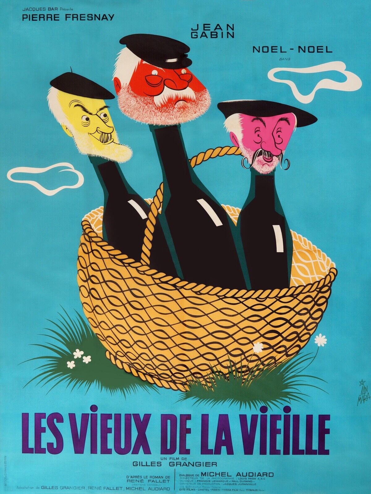 LES VIEUX DE LA VIEILLE, JEAN GABIN, 1960, Repro affiche de cinéma, VINTAGE, HQ