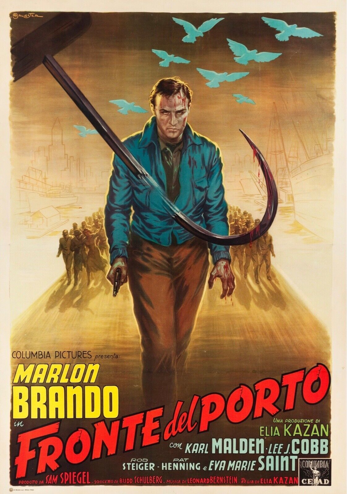 EN LOS MUELLES, FRONTE DEL PORTO, MARLON BRANDO, 1954, Repro HQ Cinema Poster
