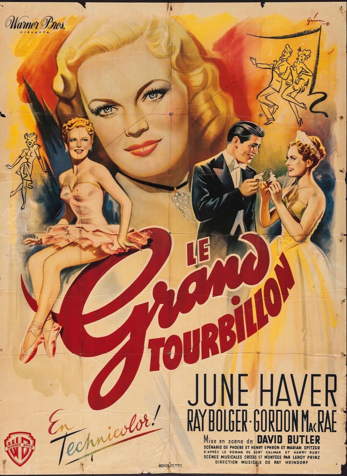 LE GRAND TOURBILLON, JUNE HAVER, 1950, REPRO AFFICHE CINEMA VINTAGE, HQ