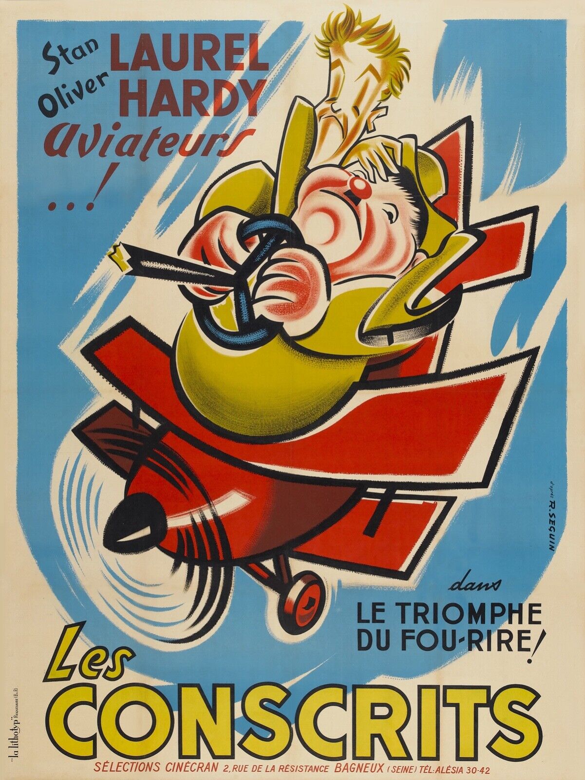 LES CONSCRITS, LAUREL ET HARDY, 1939, Repro affiche CINEMA VINTAGE, HQ
