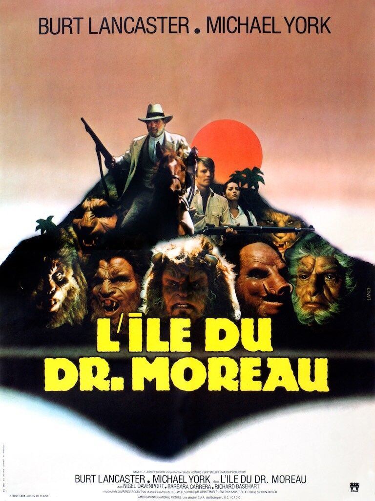 L'ÎLE DU DR MOREAU, BURT LANCASTER, 1977, REPRO MOVIE POSTER, VINTAGE, HQ.