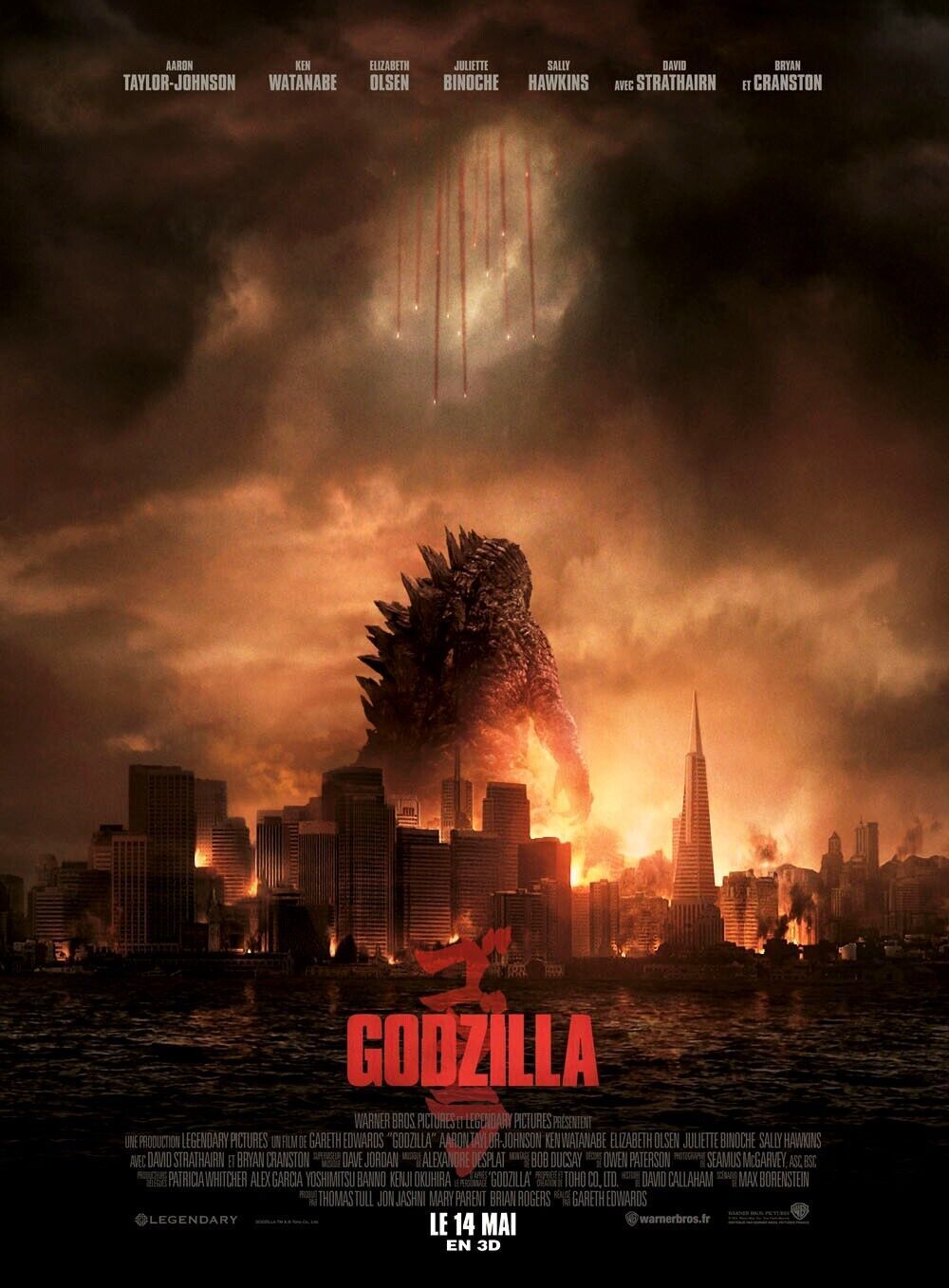 GODZILLA, BRYAN CRANSTON, 2014, REPRO MOVIE POSTER, VINTAGE, HQ.