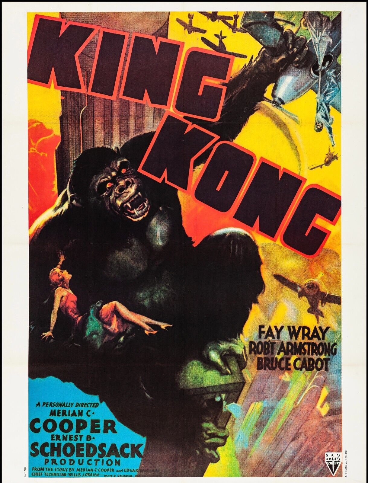 KING KONG, FAY WRAY, 1933, REPRO MOVIE POSTER, VINTAGE, HQ