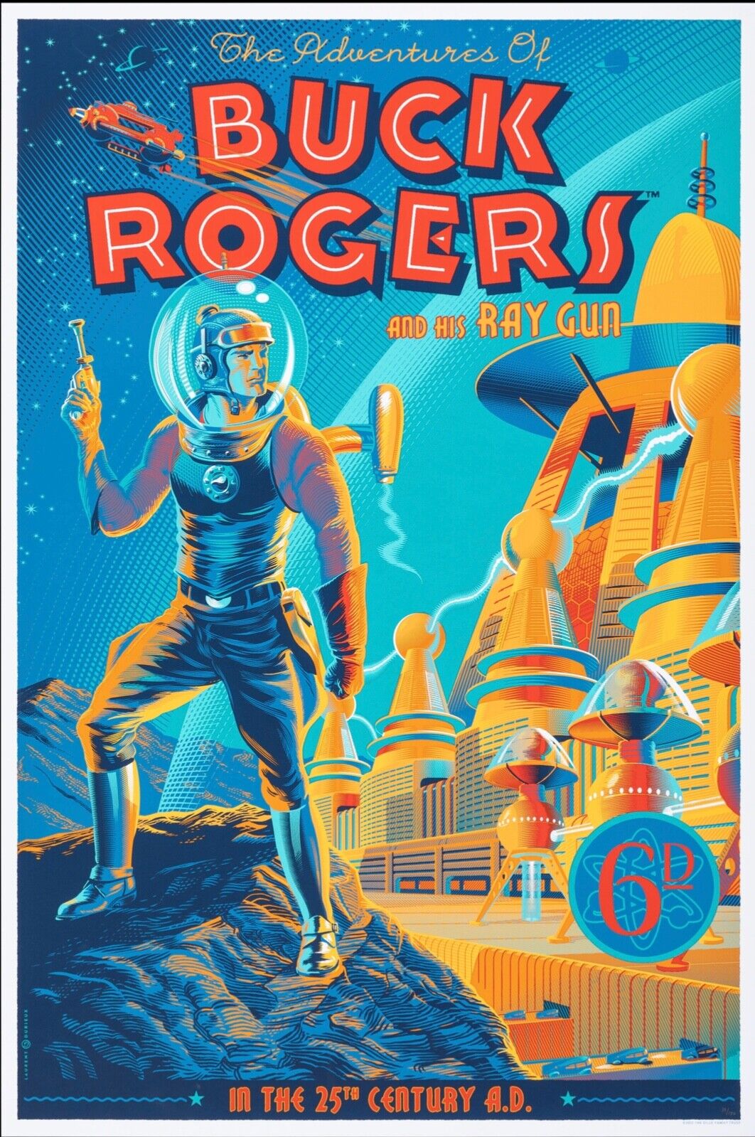BUCK ROGERS, RAY GUN, 1930s, REPRO MOVIE POSTER, VINTAGE, HQ