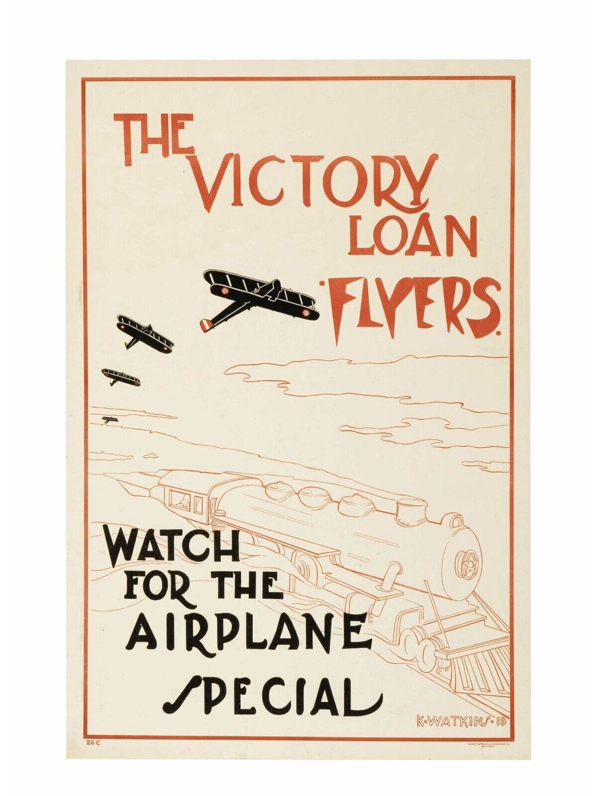 THE VICTORY LOAN FLYERS, AVIONS, repro affiche publicitaire HQ