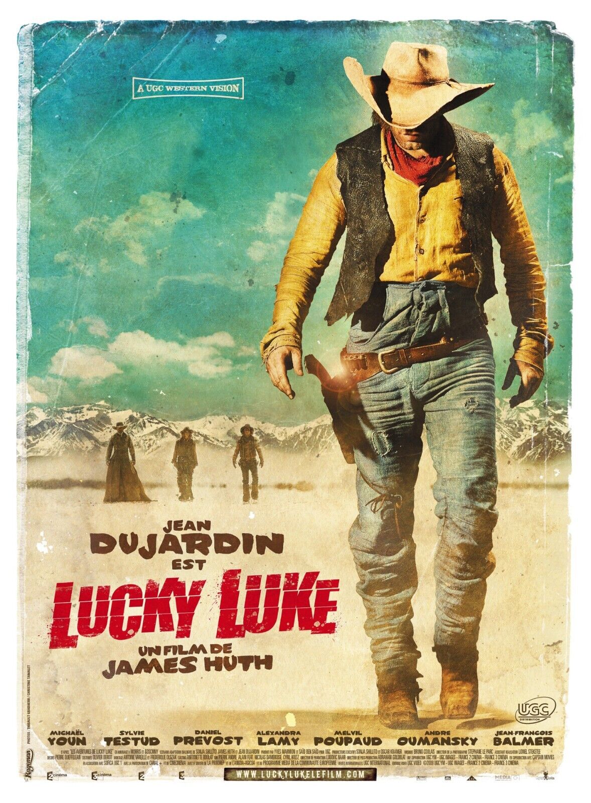 LUCKY LUKE, JEAN DUJARDIN, 2009, reproducción de carteles de cine, VINTAGE, HQ