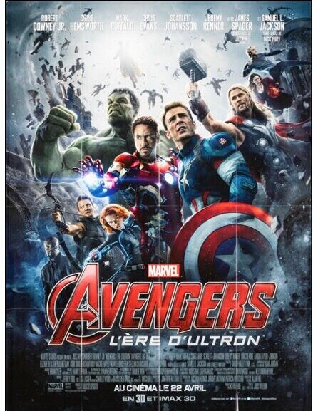 ENGERS: EDAD DE ULTRON, ROBERT DOWNEY JR., 2015, CARTEL DE PELÍCULA REPRO, VINTAGE, HQ