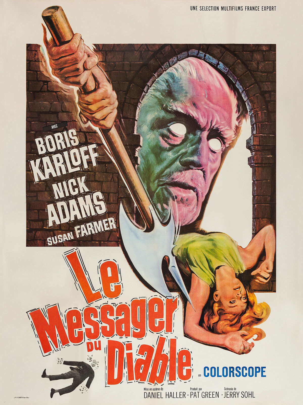 THE DEVIL'S MESSENGER, BORIS KARLOFF, 1964, Repro Vintage Cinema Poster, HQ
