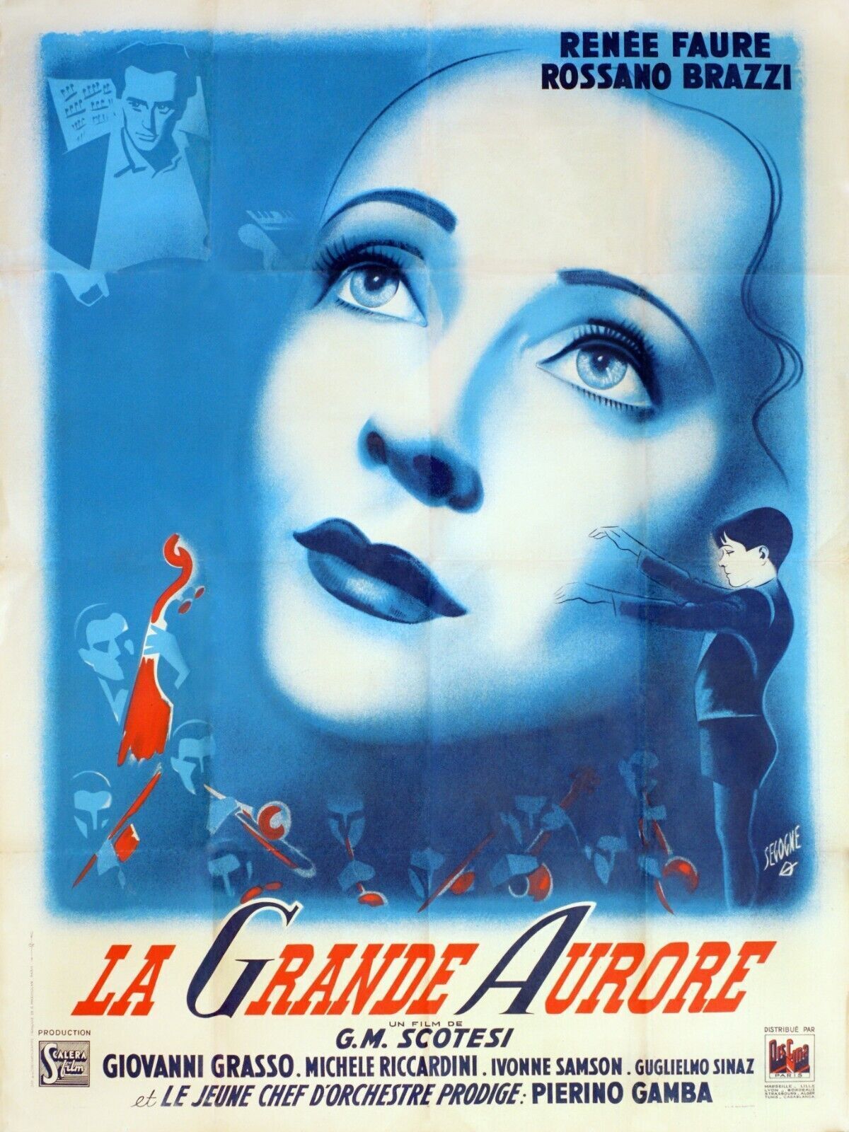 LA GRANDE AURORE, RENÉE FAURE, 1947, REPRO AFFICHE CINEMA VINTAGE, HQ