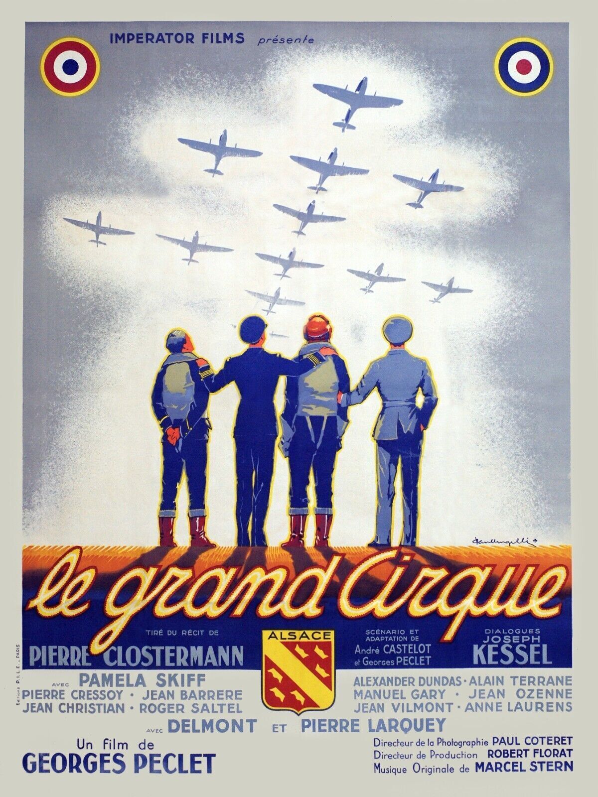 LE GRAND CIRQUE, PIERRE FRESNAY, 1950, REPRO AFFICHE CINEMA VINTAGE,  HQ