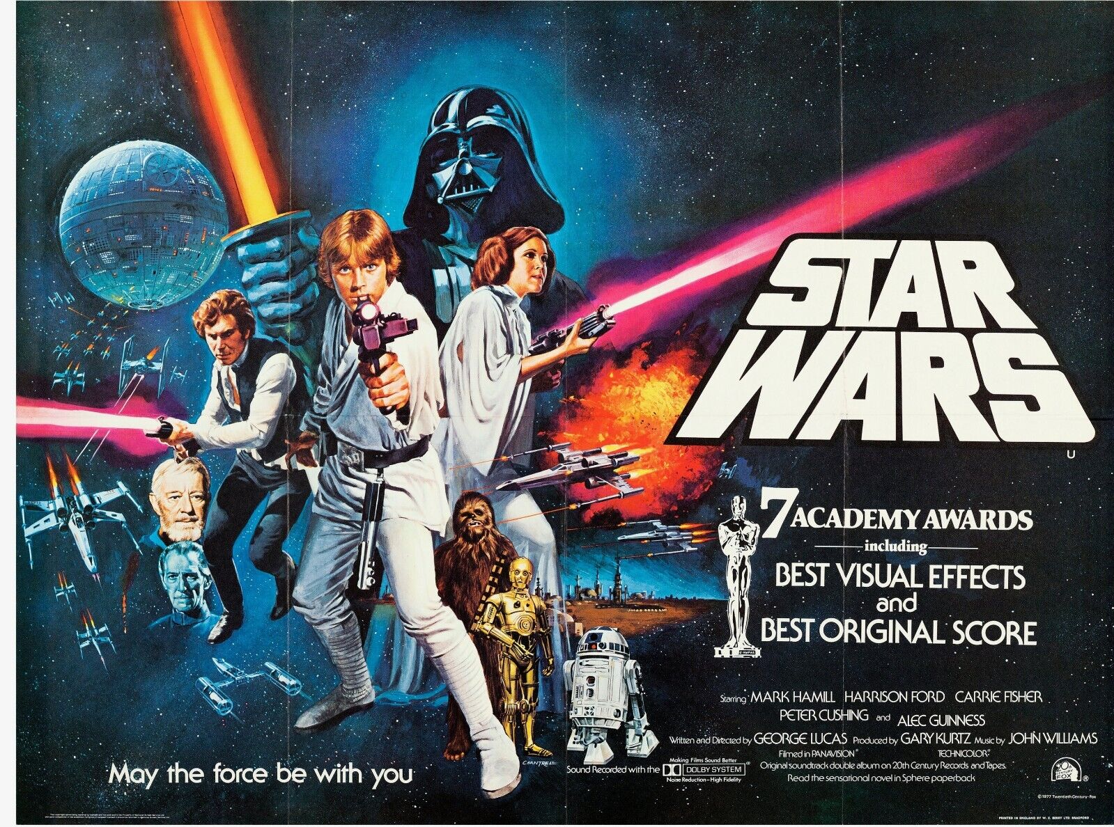 STAR WARS, GEORGE LUCAS, HARRISON FORD, REPRO VINTAGE HQ CINEMA POSTER