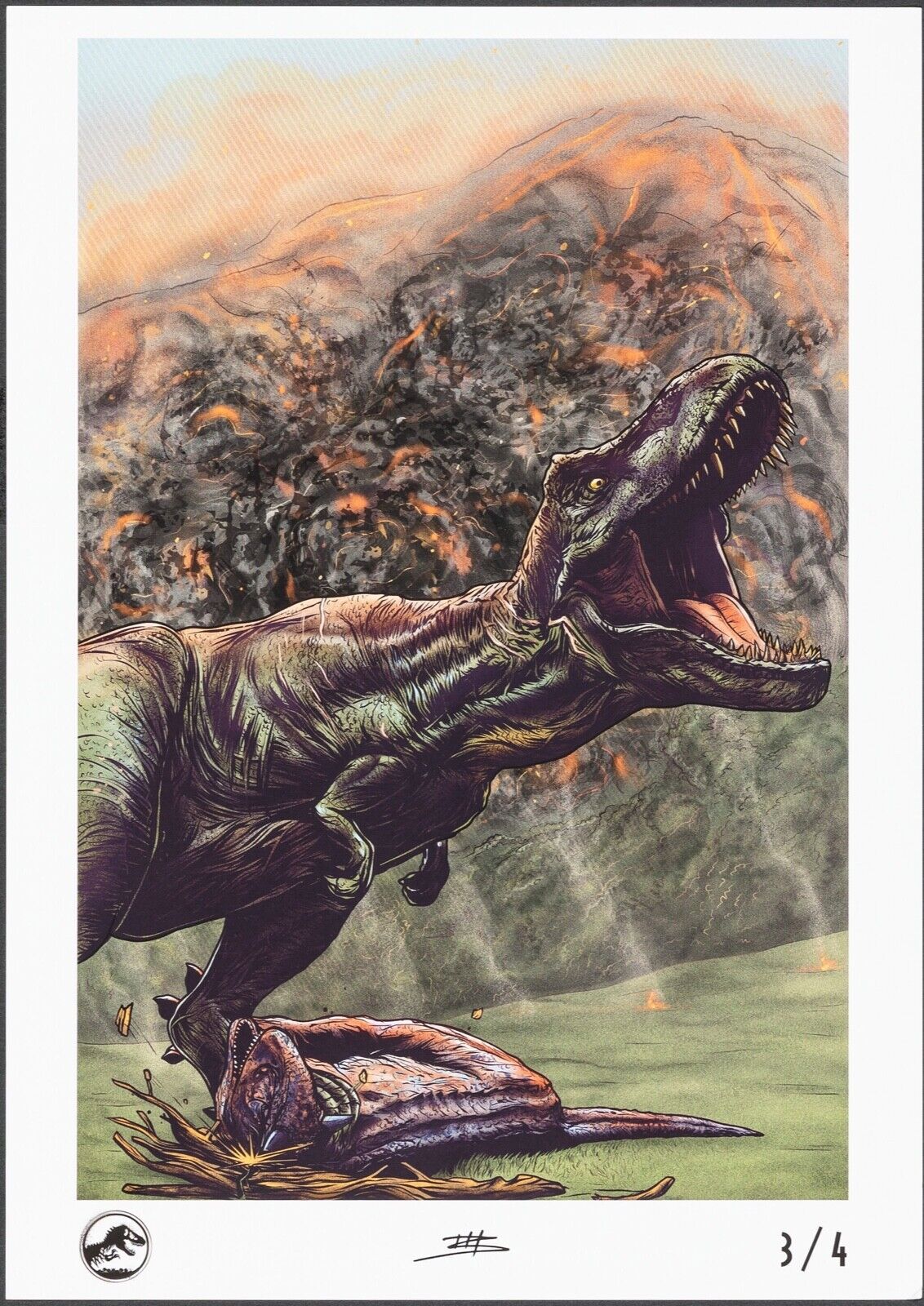 JURASSIC PARK, 1993, DINOSAURE SPIELBERG REPRO AFFICHE CINEMA HQ