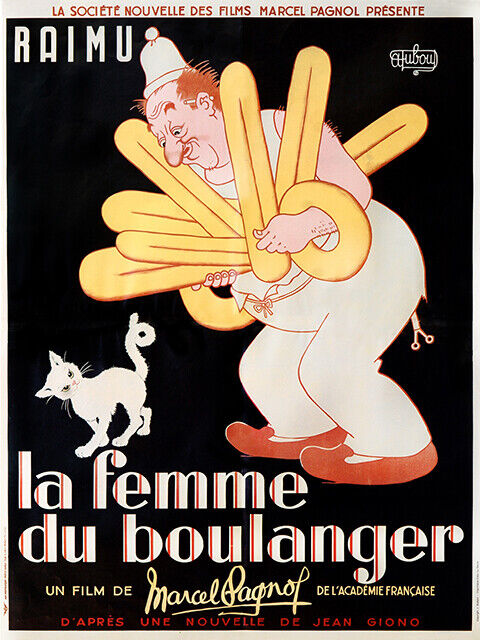LA FEMME DU BOULANGER, FERNANDEL, 1938, REPRO MOVIE POSTER, VINTAGE, HQ