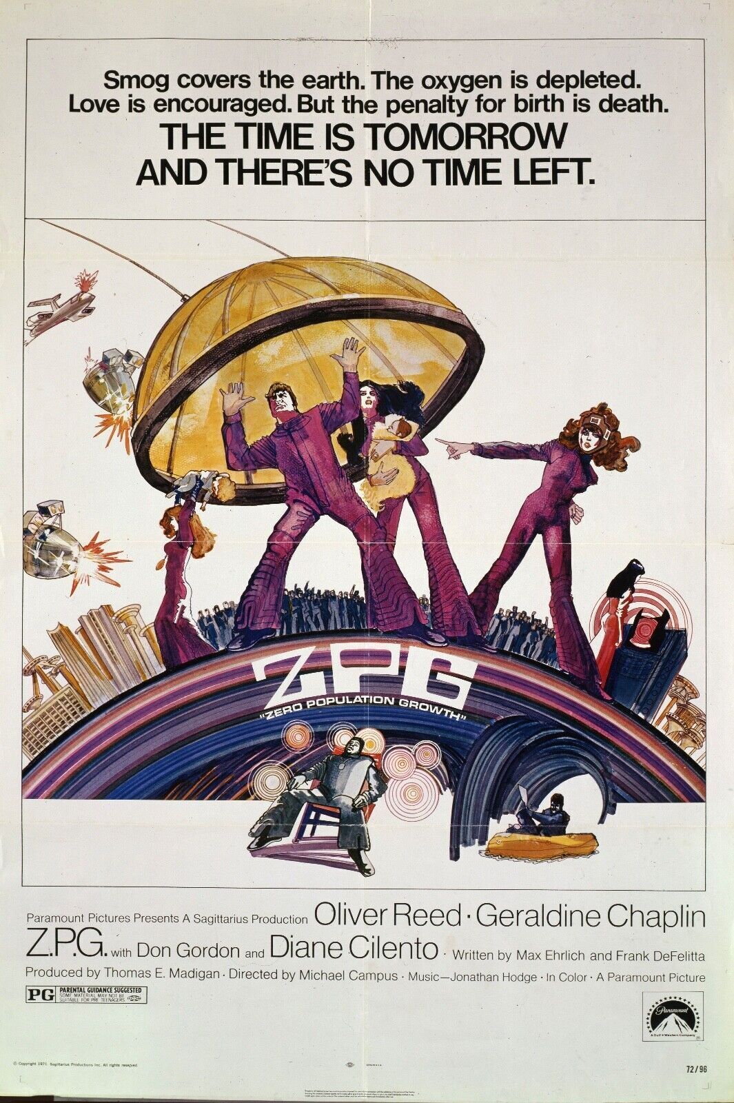 ZPG, OLIVER REED, 1972, VINTAGE HQ cinema poster reproduction