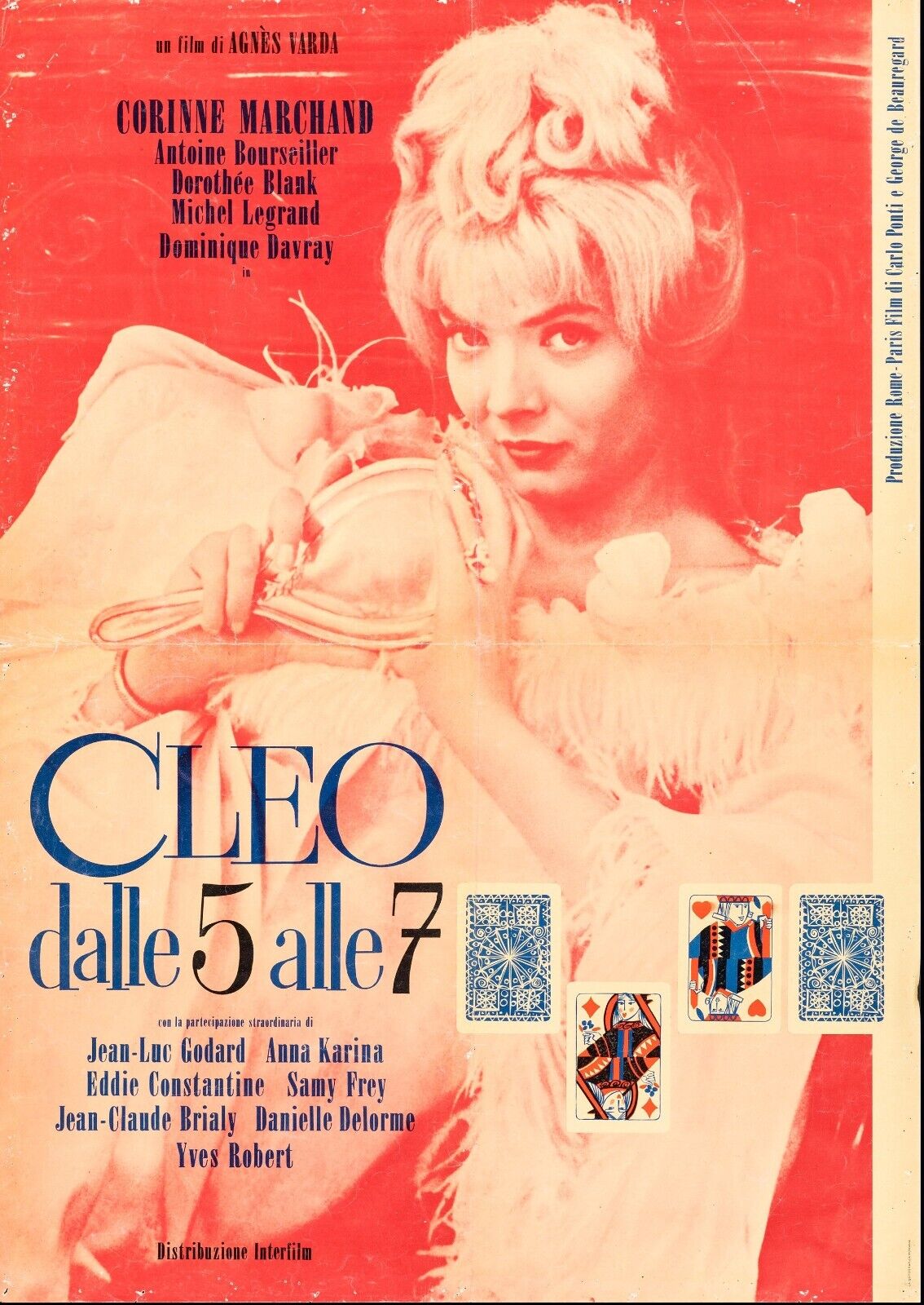 CLEO DE 5 A 7, CORINNE MARCHAND, 1962, REPRODUCCIÓN DE CARTEL DE PELÍCULA, VINTAGE, HQ
