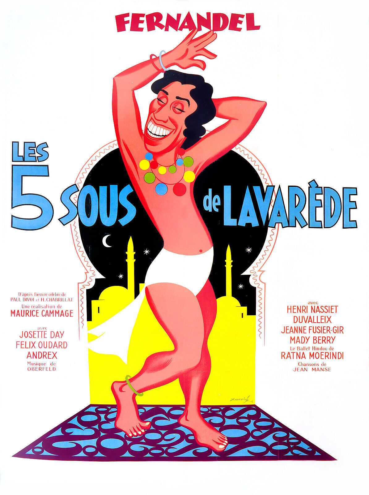 LES 5 SOUS DE LAVARÈDE, FERNANDEL, 1939, REPRO MOVIE POSTER, VINTAGE, HQ