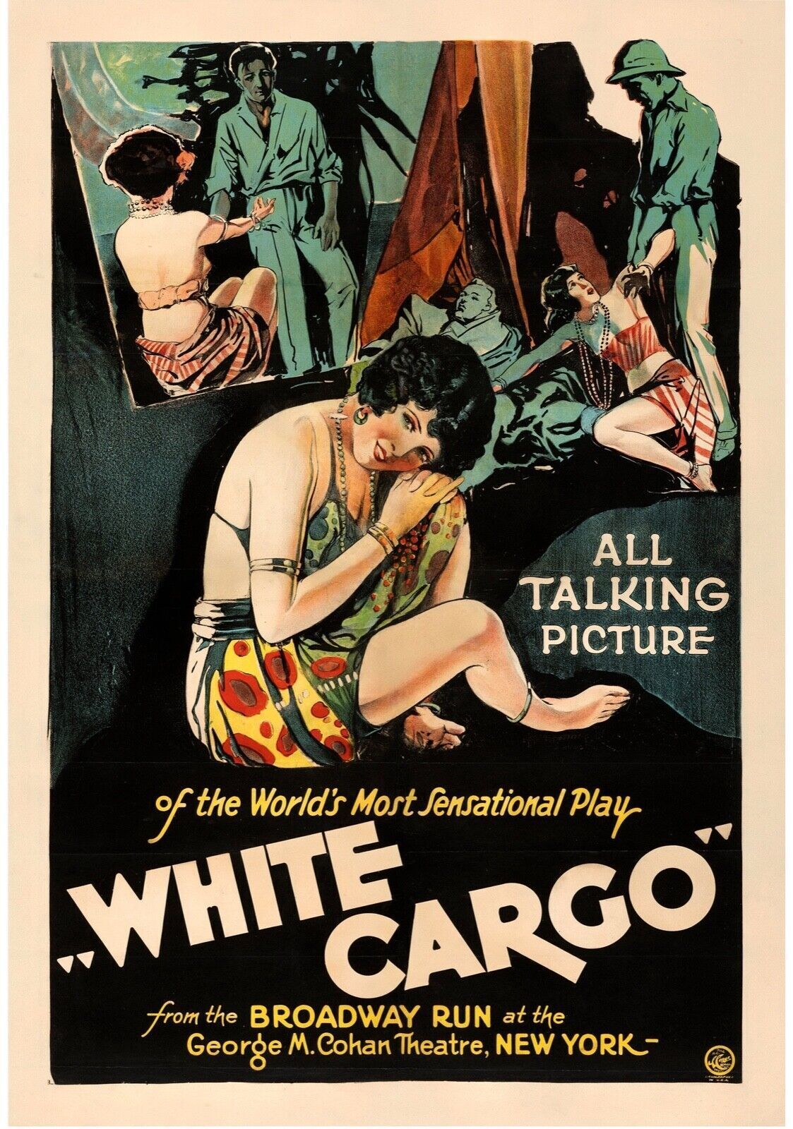 WHITE CARGO, HEDY LAMARR, WALTER PIDGEON, REPRO AFFICHE CINEMA VINTAGE