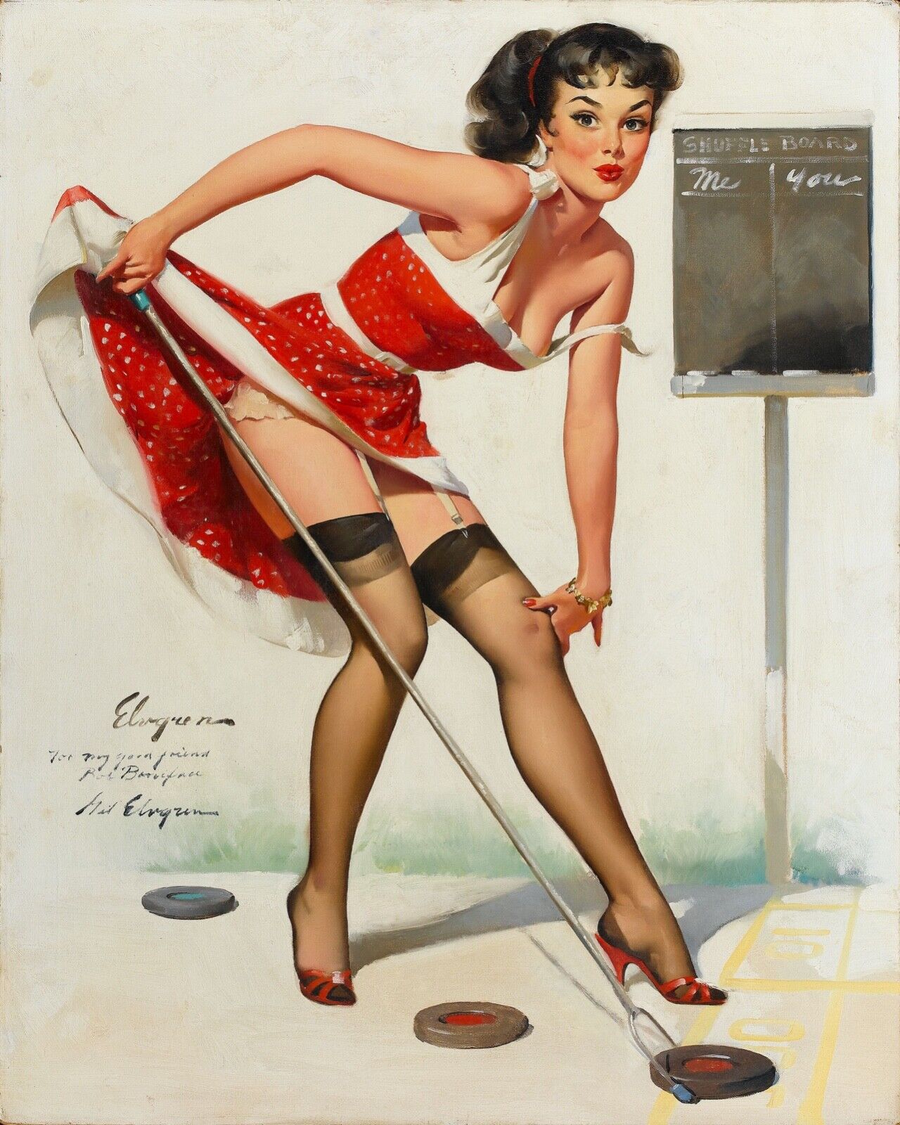 PIN-UP PALETAS, REPRODUCCIÓN DE CARTEL VINTAGE DE GIL ELVGRE, HQ