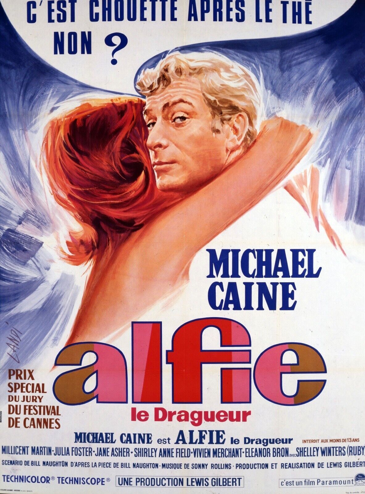 ALFIE EL DRAGONISTA, MICHAEL CAINE, REPRODUCCIÓN DE CARTEL DE CINE VINTAGE, HQ