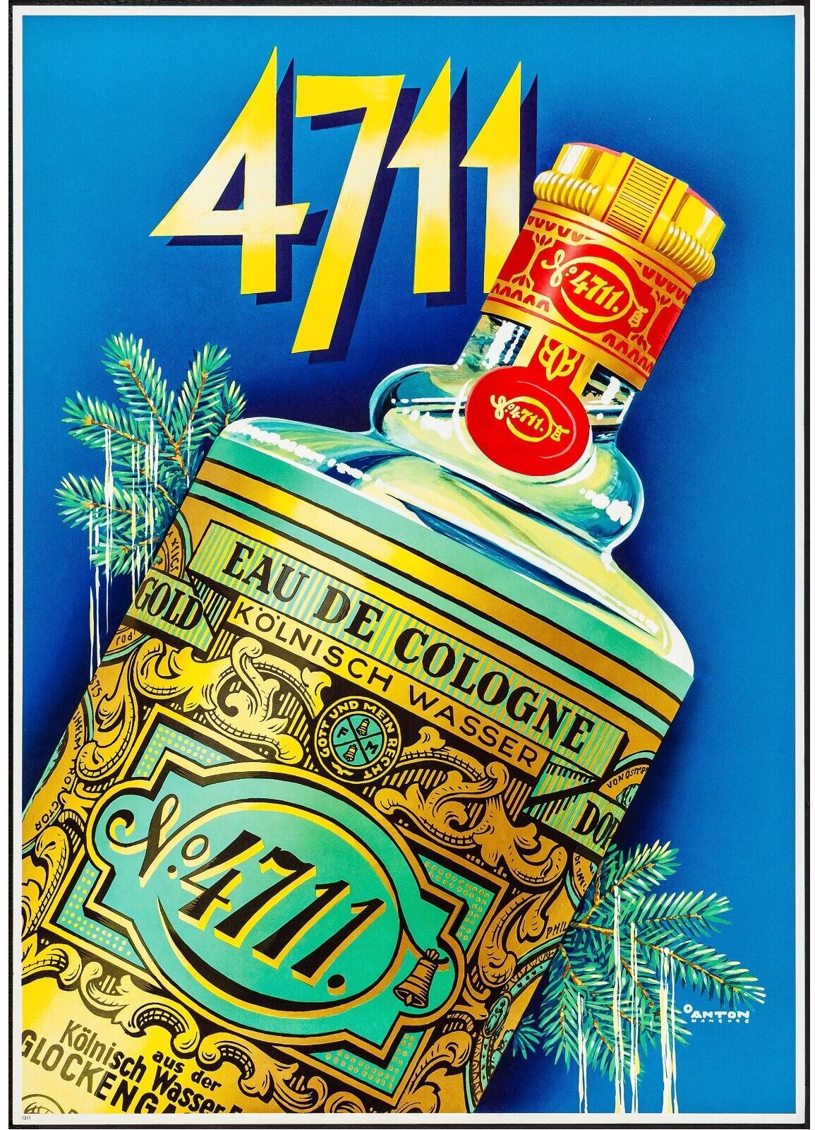 EAU DE COLOGNE 4711 Reproduction Affiche Vintage Publicité Parfum