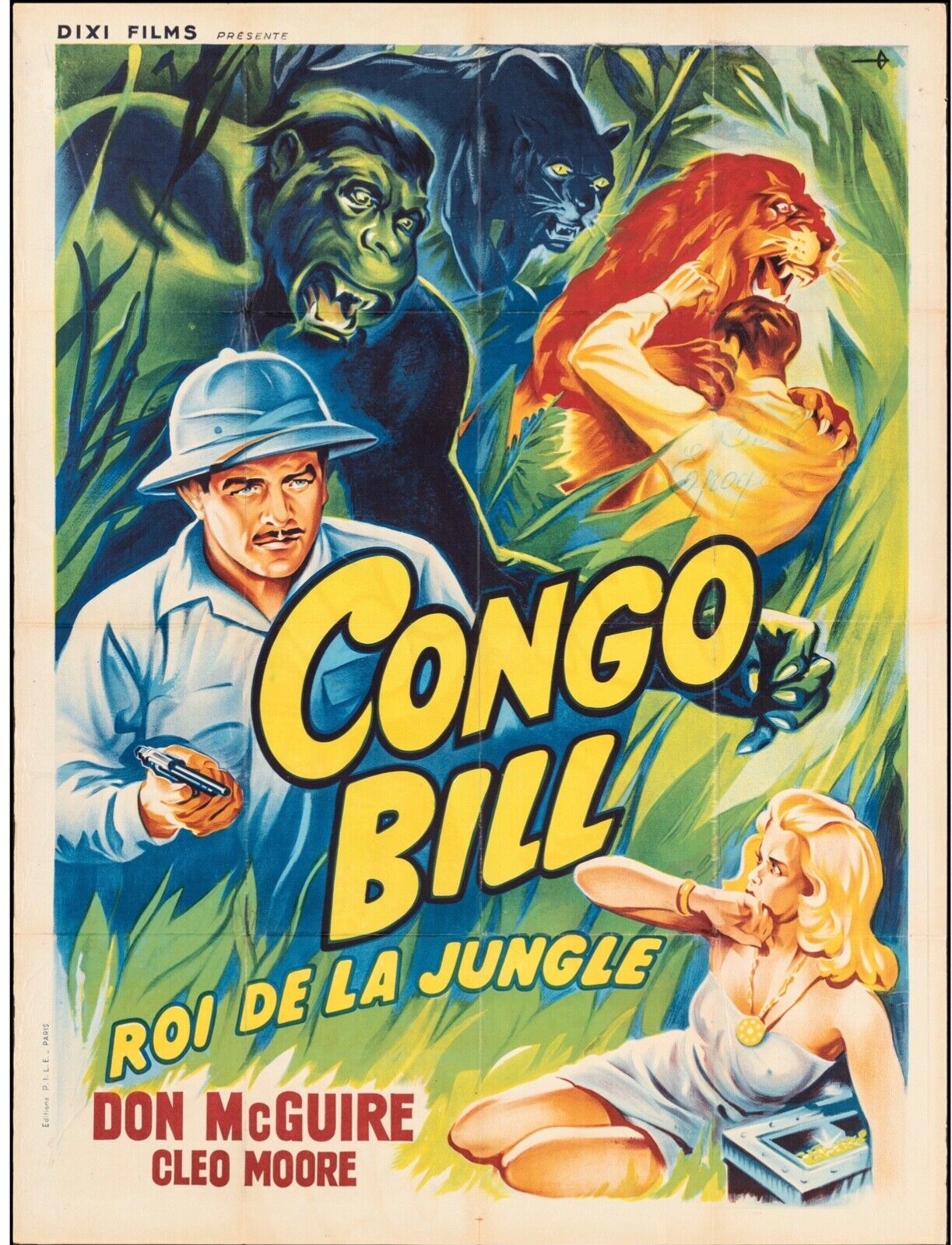 CONGO BILL, CLÉO MOORE, 1948, REPRO MOVIE POSTER, VINTAGE, HQ