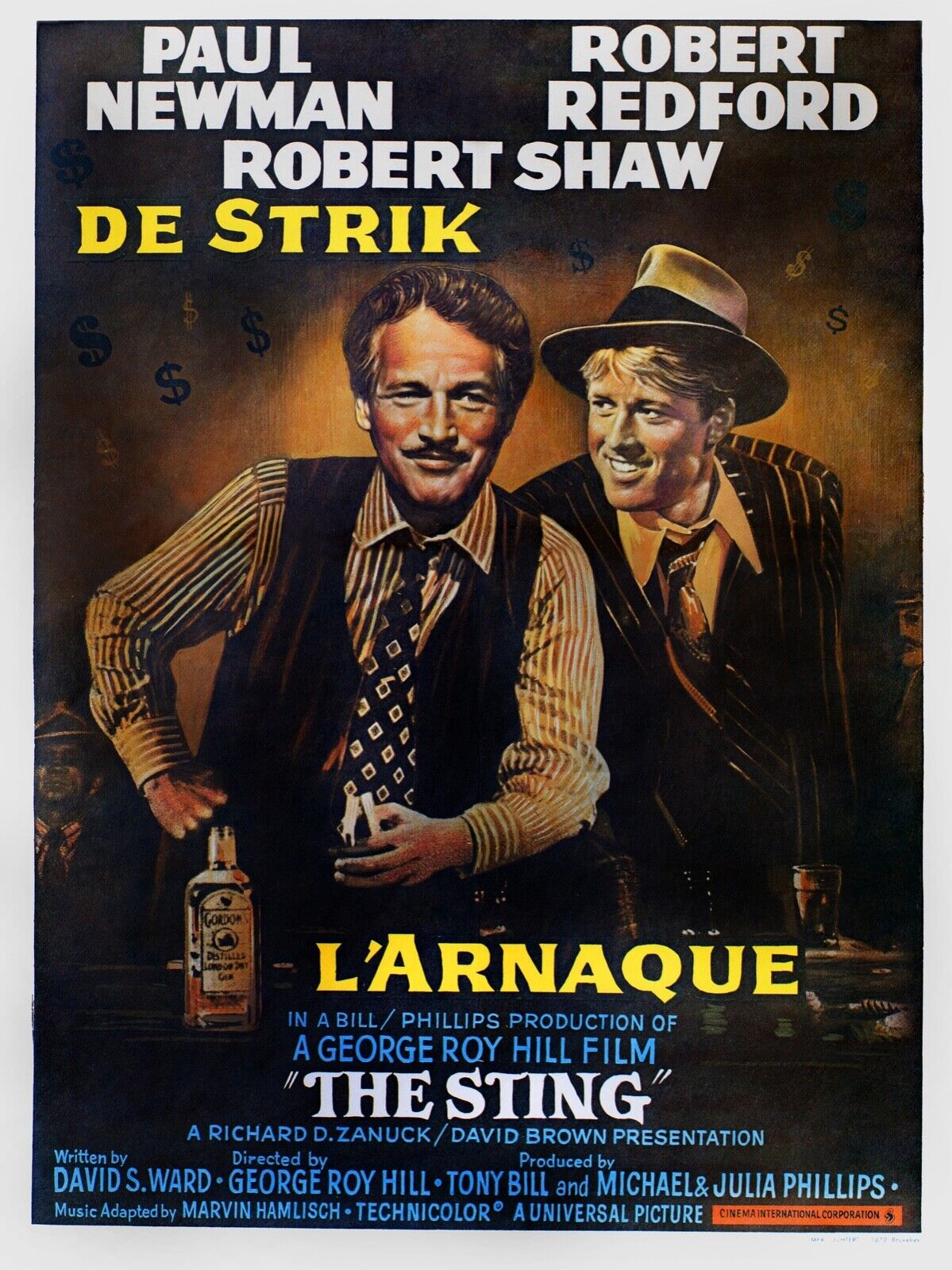 L’ARNAQUE, PAUL NEWMAN, 1973, REPRO MOVIE POSTER, VINTAGE, HQ