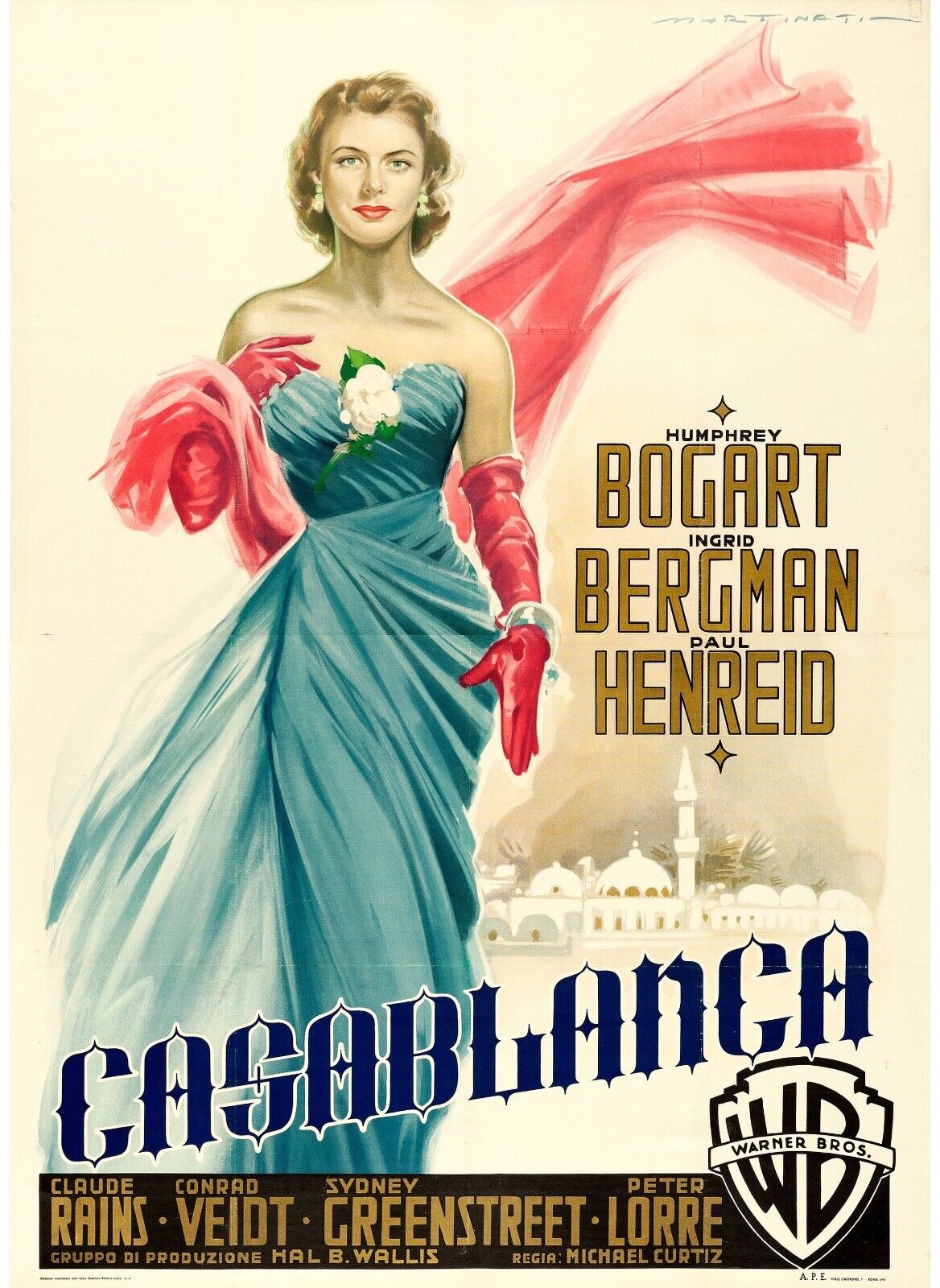CASABLANCA, INGRID BERGMAN, 1942, REPRO MOVIE POSTER, VINTAGE, HQ