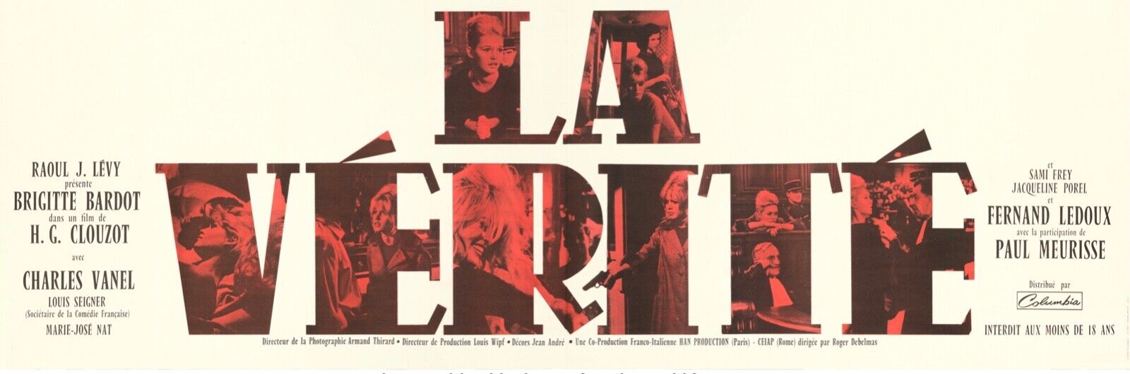 LA VÉRITÉ, BRIGITTE BARDOT, 1960, REPRO AFFICHE CINEMA VINTAGE, HQ