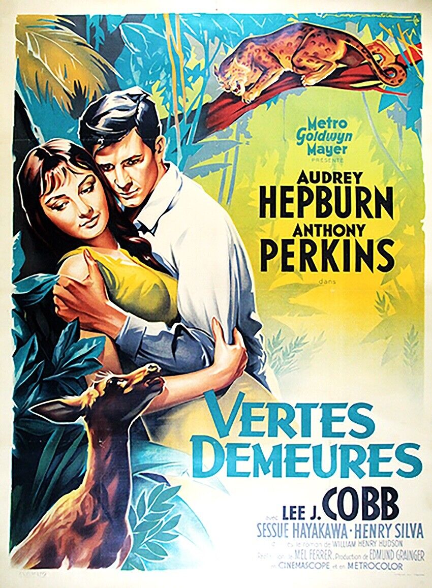 VERTES DEMEURES, AUDREY HEPBURN, ANTHONY PERKINS, repro affiche cinéma, HQ