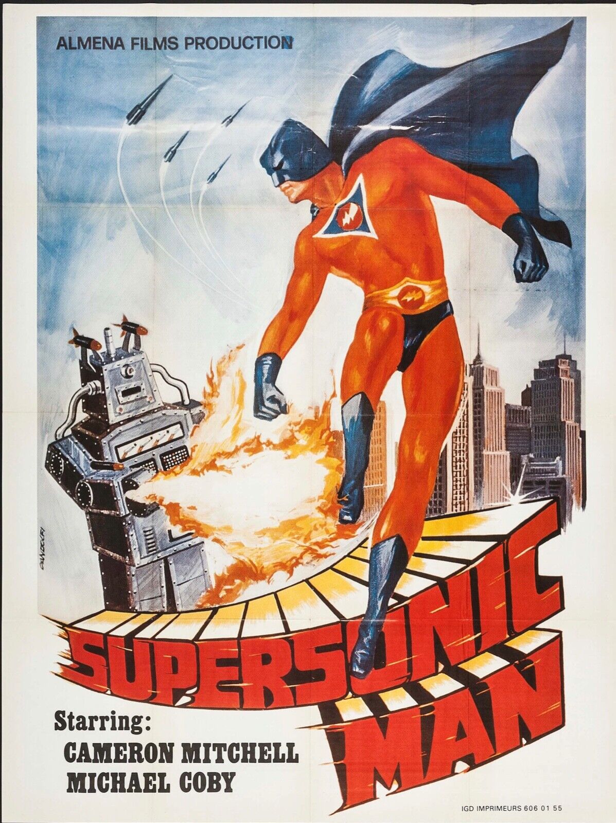 SUPERSONIC MAN, CAMEROON MITCHELL, 1979, Vintage Cinema Poster Reproduction, HQ