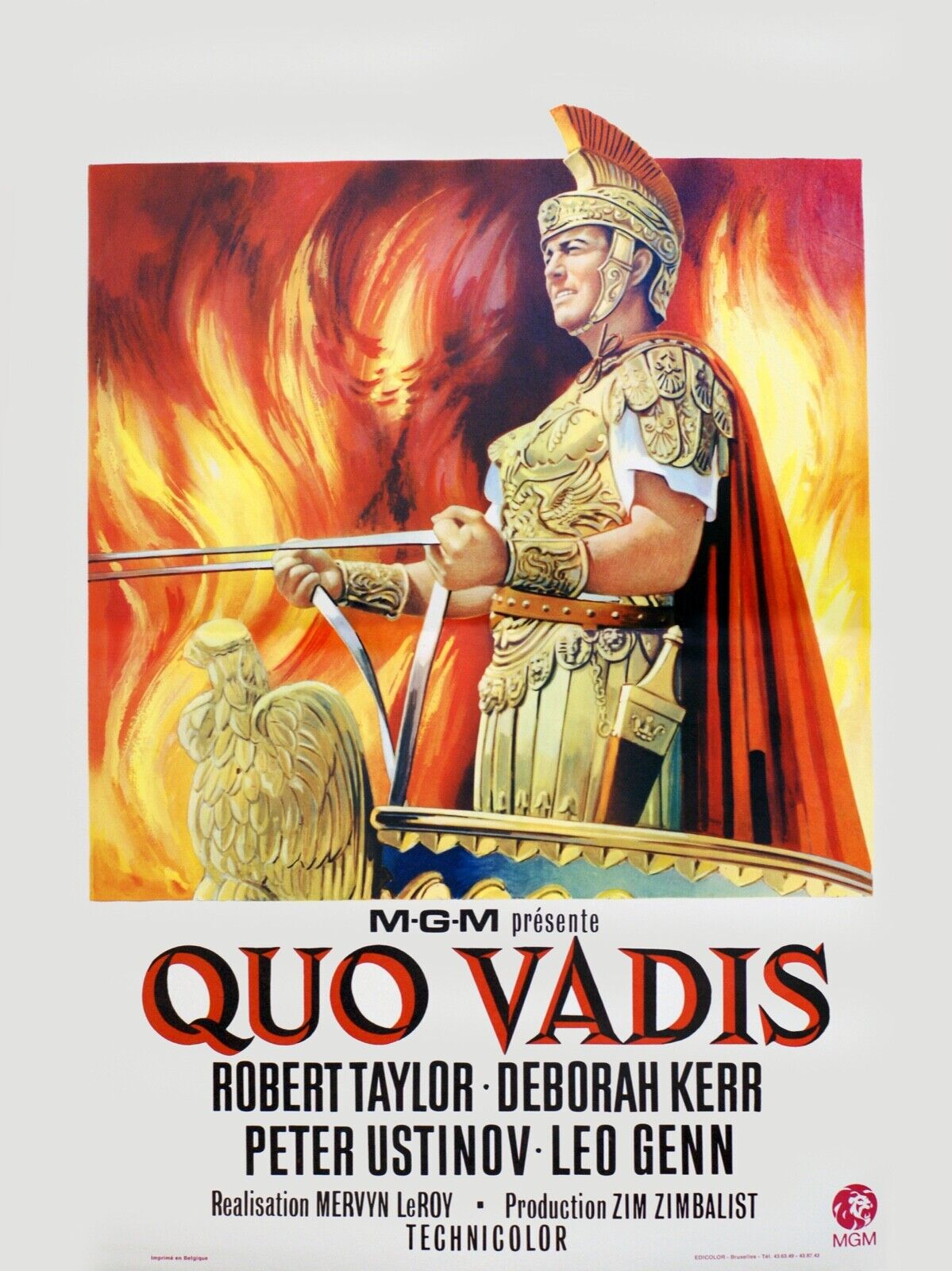 QUO VADIS, ROBERT TAYLOR, REPRO AFFICHE CINEMA, 1951,  HQ