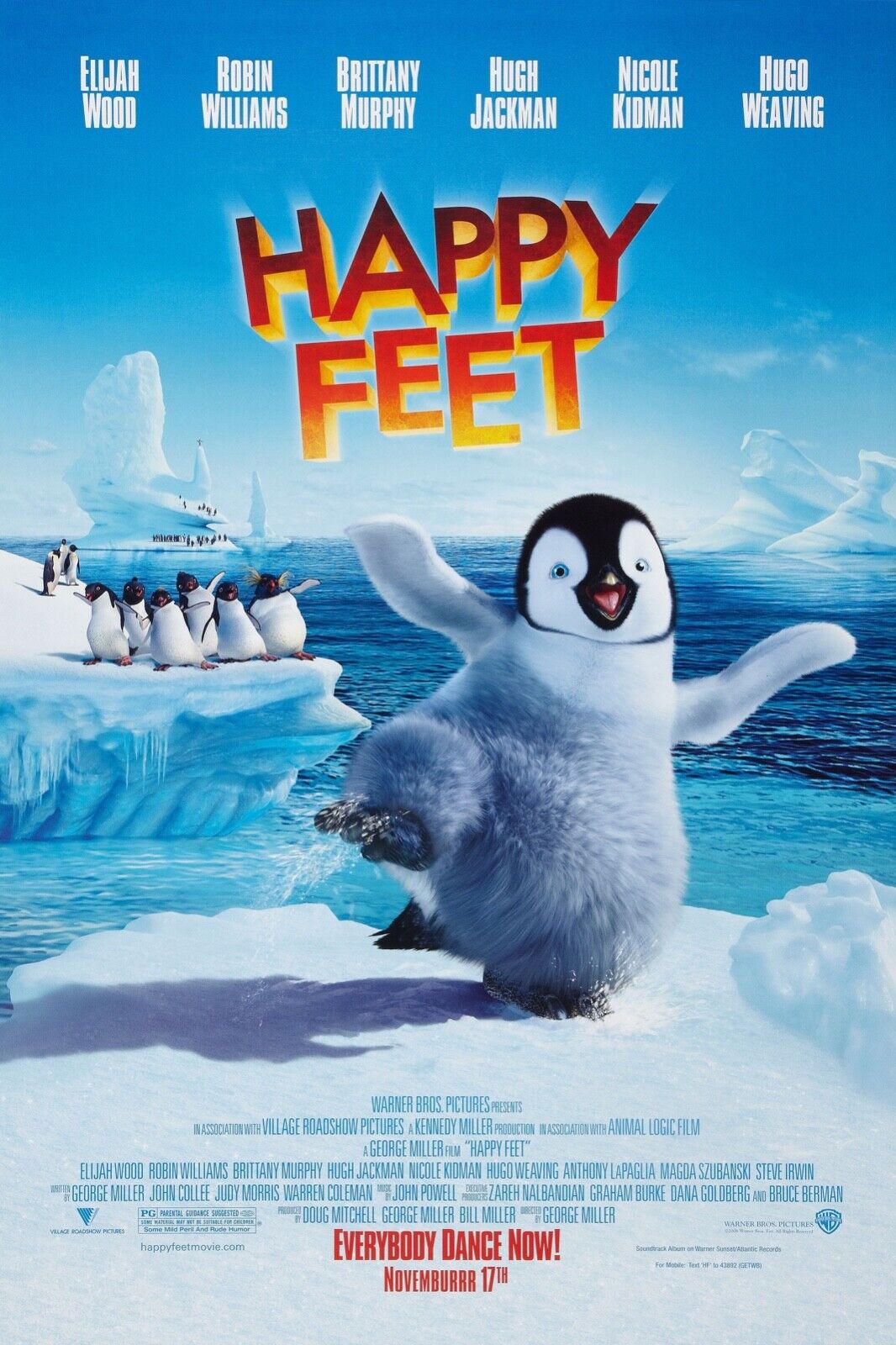 HAPPY FEET – ELIJAH WOOD, 2006, PINGOUINS, REPRO AFFICHE CINEMA HQ