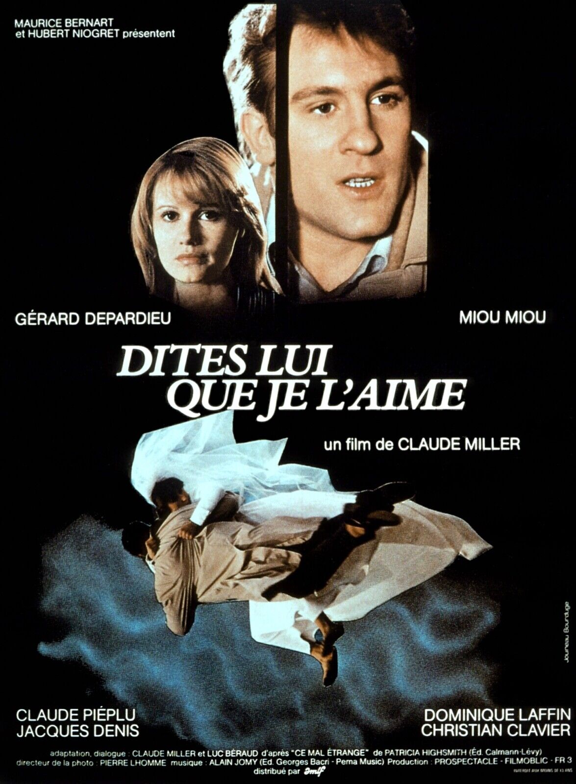 DI QUE LA AMO, GÉRARD DEPARDIEU, REPRODUCCIÓN DE CARTEL DE CINE VINTAGE, HQ