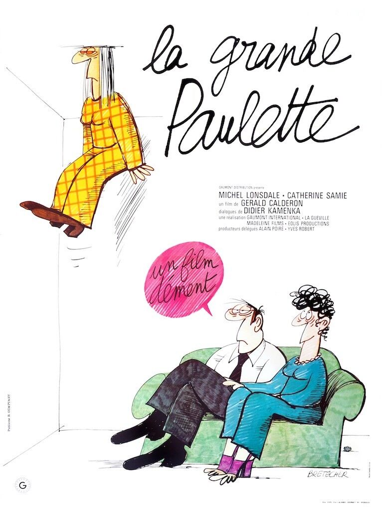 LA GRANDE PAULETTE, YVES ROBERT, 1964, REPRO MOVIE POSTER, VINTAGE, HQ.