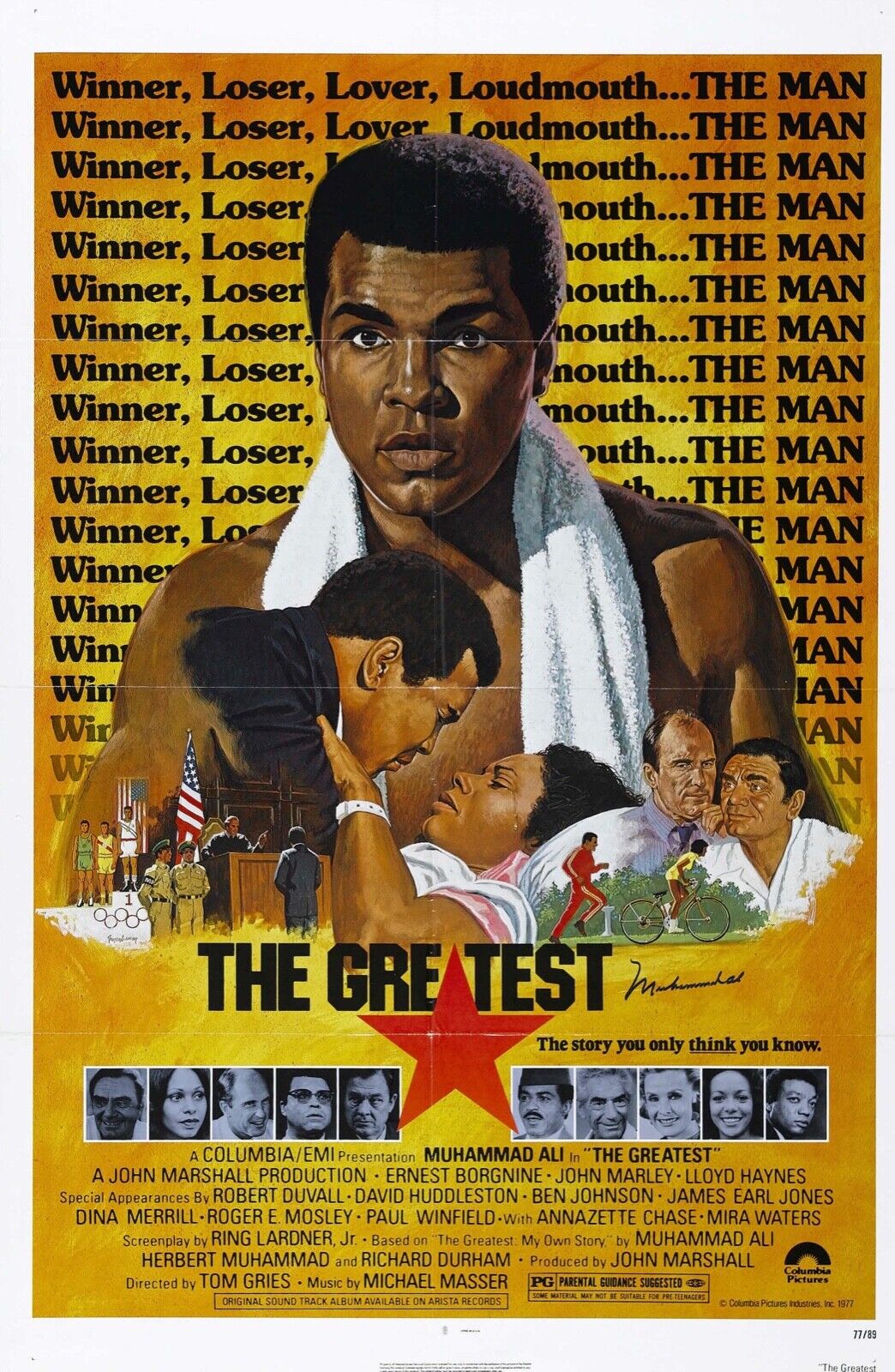 THE GREATEST, MUHAMMAD ALI, BOXE,  1977, REPRO AFFICHE CINEMA VINTAGE HQ