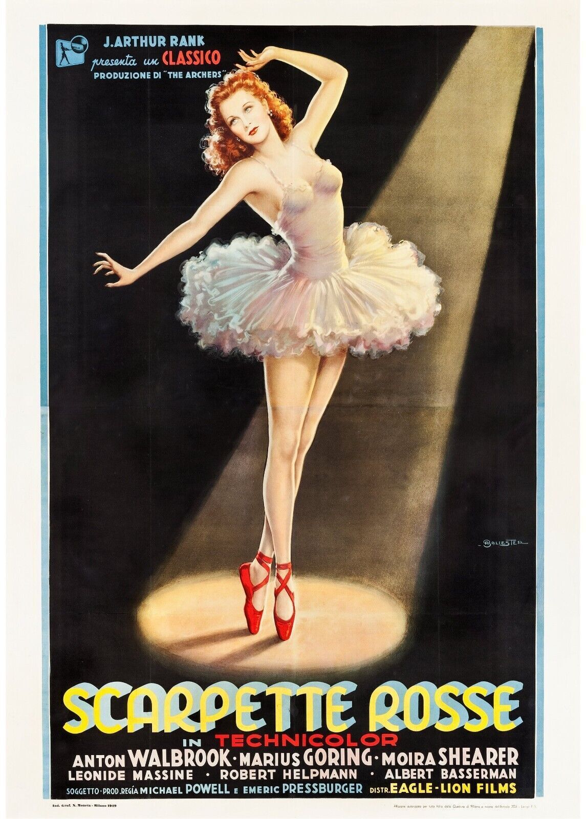 LES CHAUSSONS ROUGES, MOIRA SHEARER, 1948, repro affiche cinéma, VINTAGE HQ
