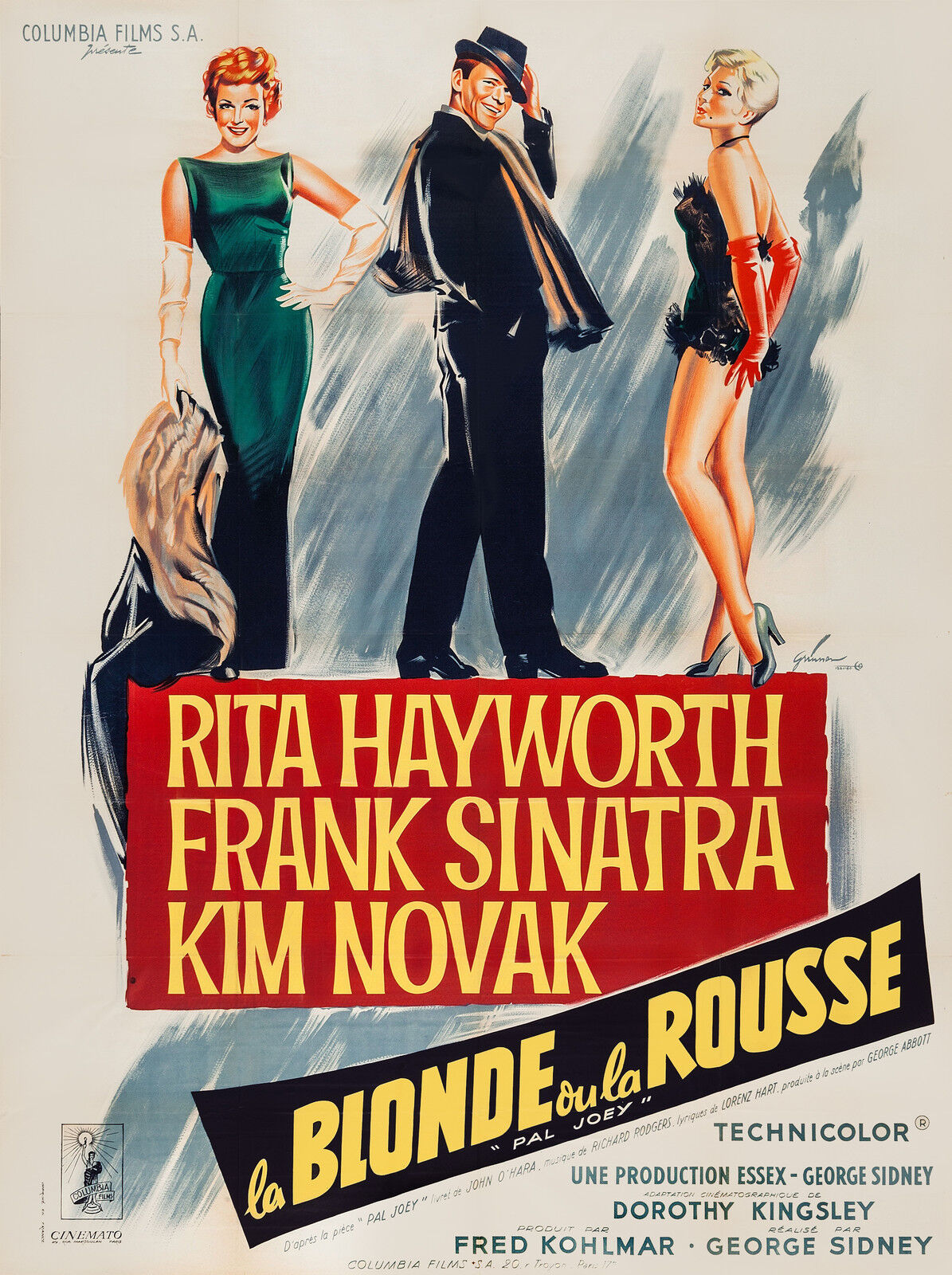 LA BLONDE ET LA ROUSSE, FRANK SINATRA, 1957, REPRO MOVIE POSTER, VINTAGE, HQ