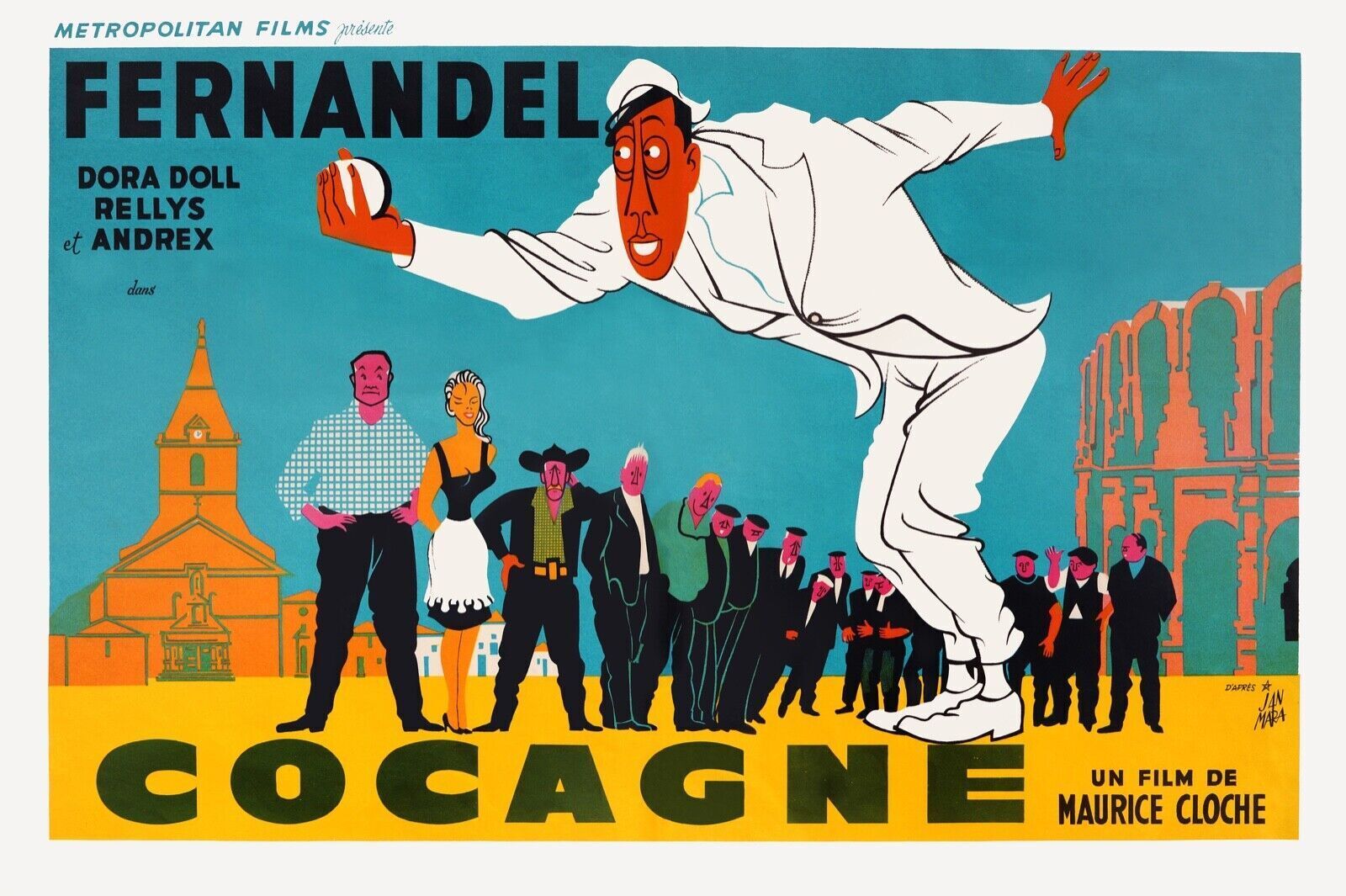 COCAGNE, FERNANDEL, 1961, REPRO MOVIE POSTER, VINTAGE, HQ
