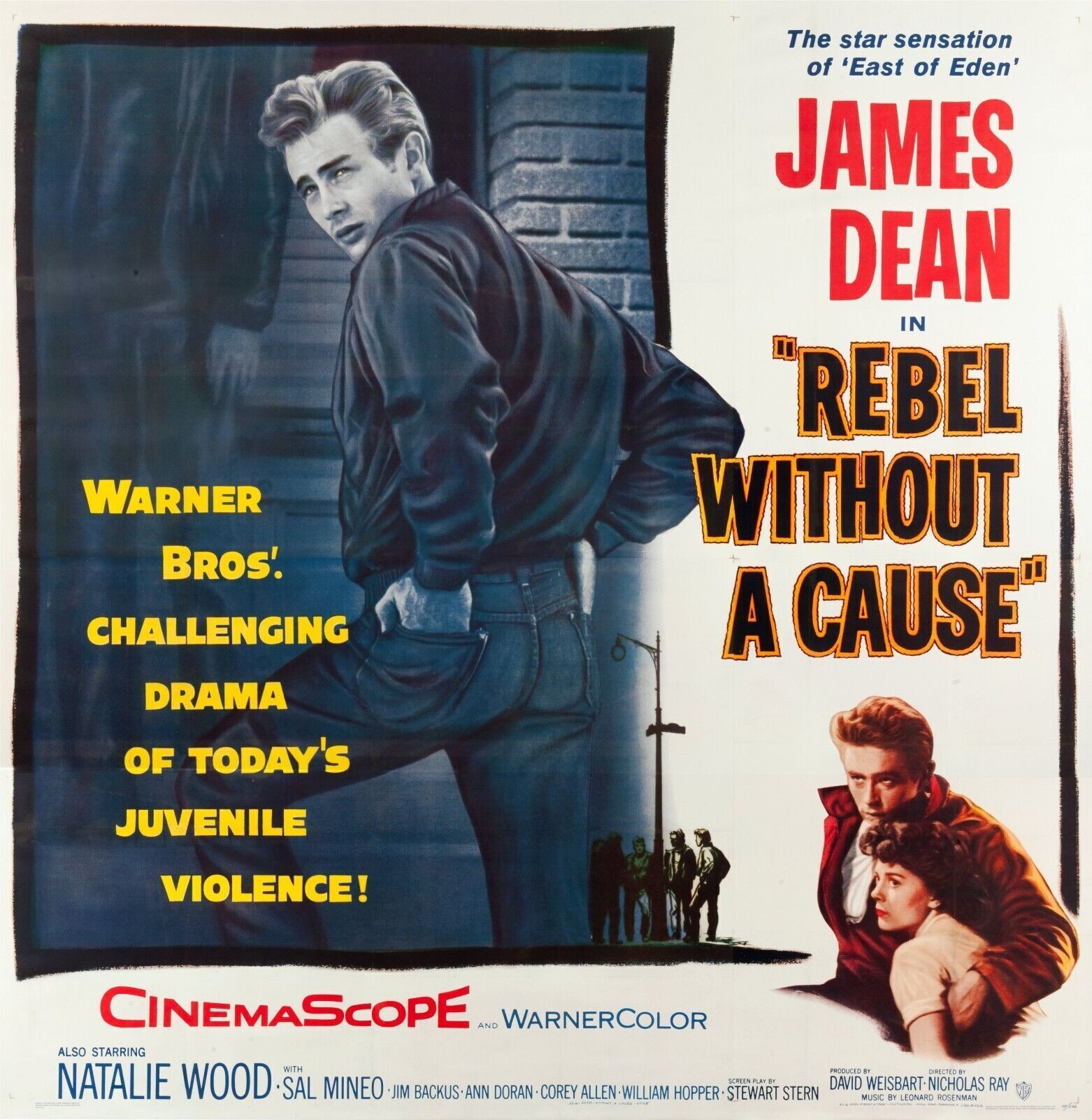 LA FUREUR DE VIVRE, JAMES DEAN, 1955, REPRO AFFICHE CINÉMA,VINTAGE, HQ