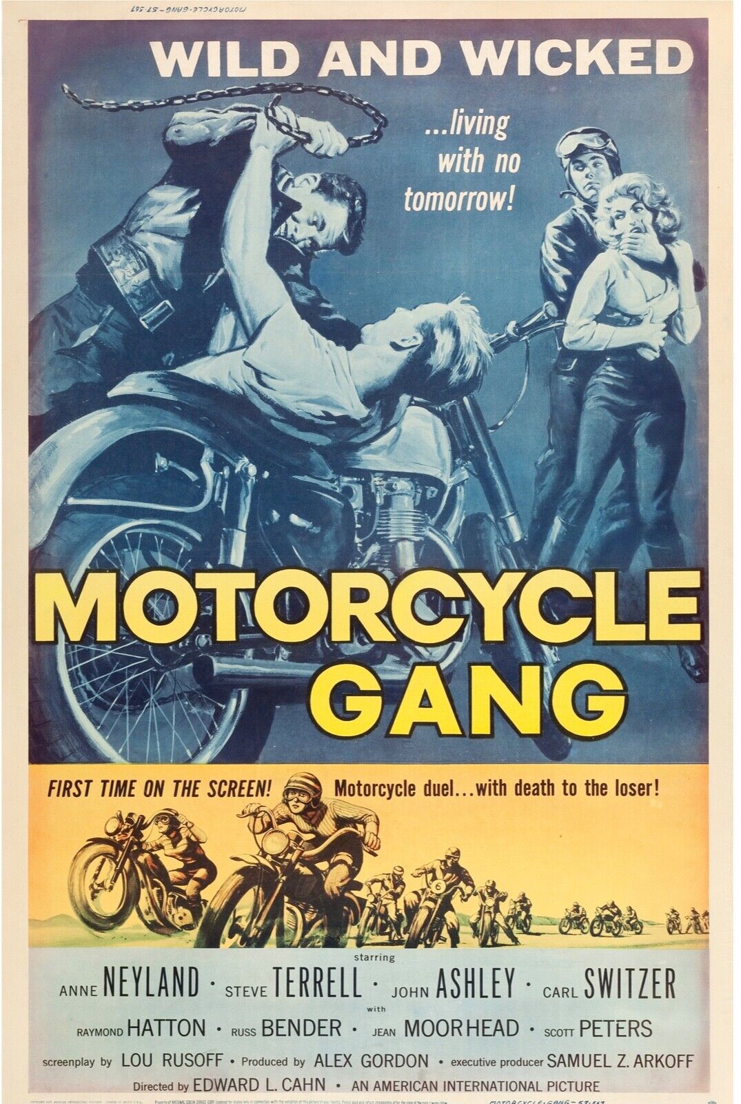 MOTORCYCLE GANG, JOHN ASHLEY, REPRO VINTAGE CINEMA POSTER HQ